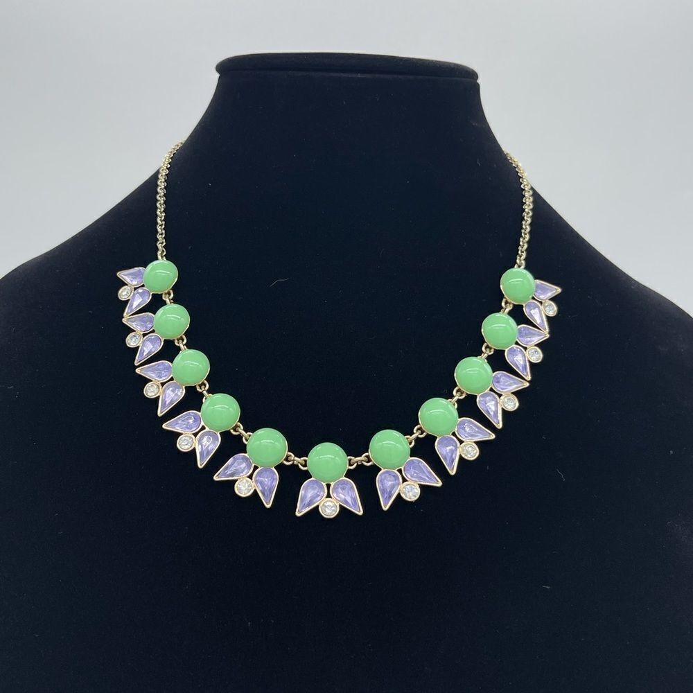 J. Crew Drop Crystal & BeadsNecklace Gold tone